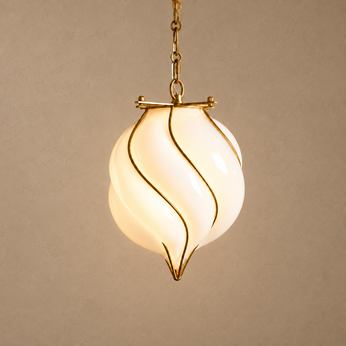 The Belluno Lantern | Glass & Brass Pendant | CLND038
