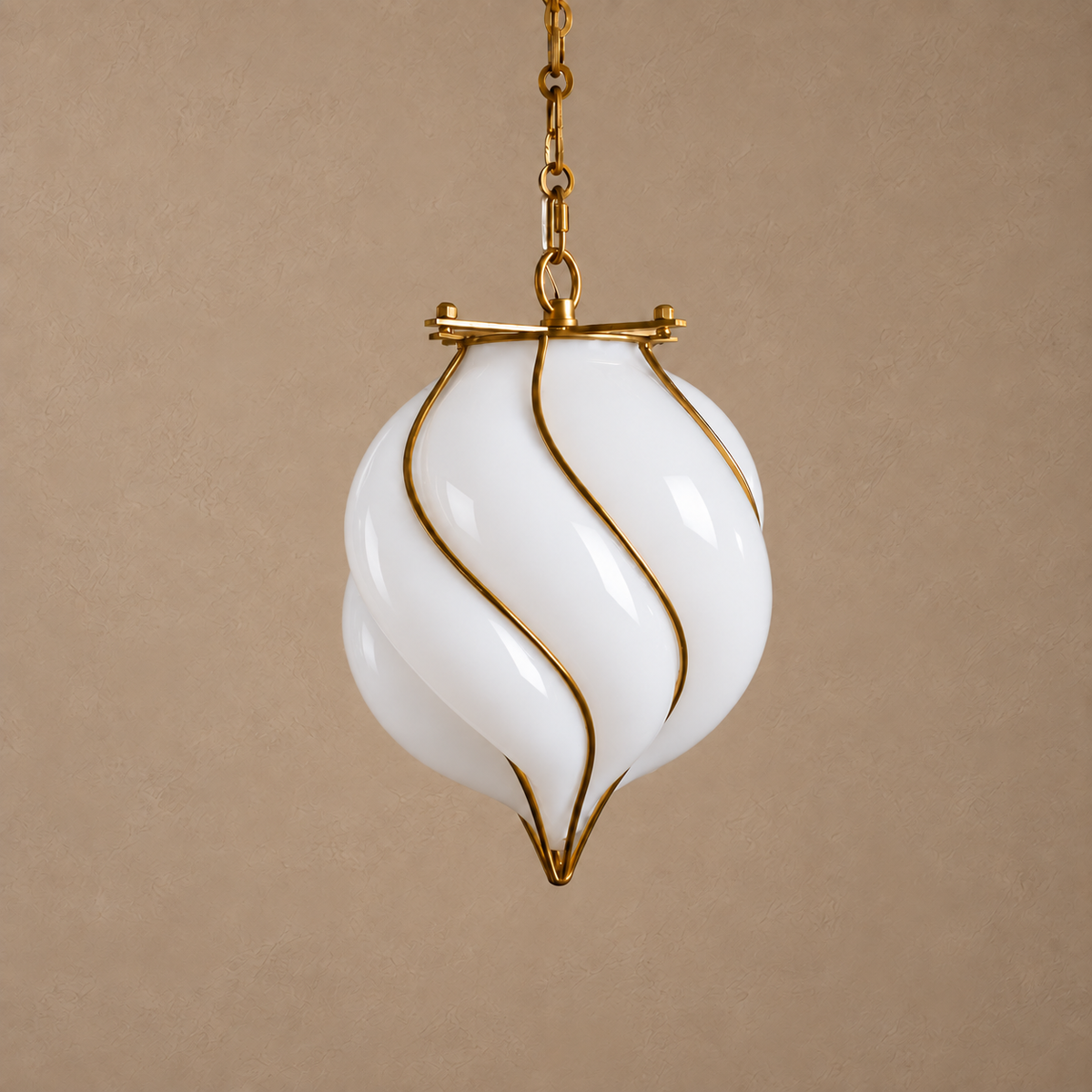 The Belluno Lantern | Glass & Brass Pendant | CLND038