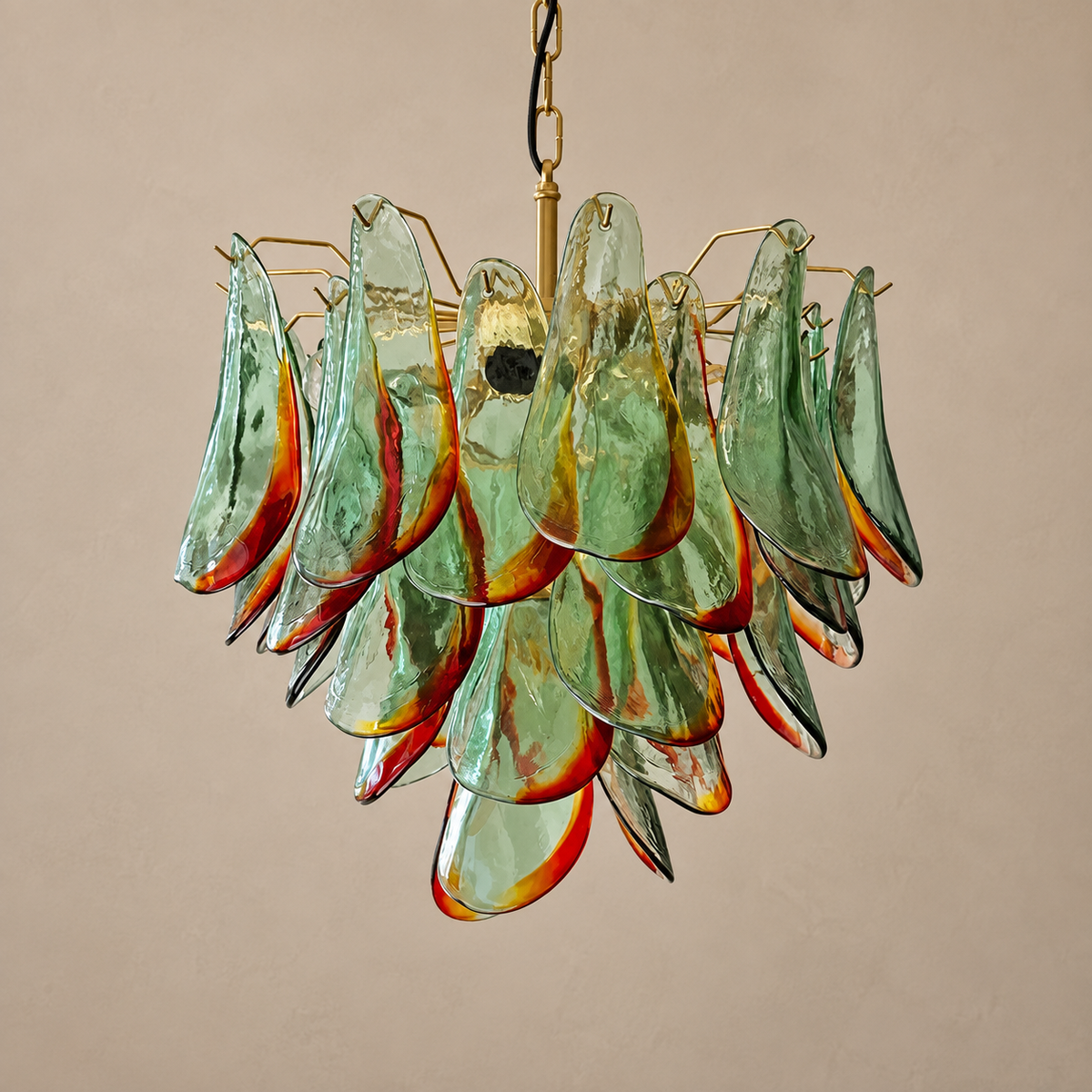 The Solenne Chandelier | Multi-Light Glass & Brass | CLND005