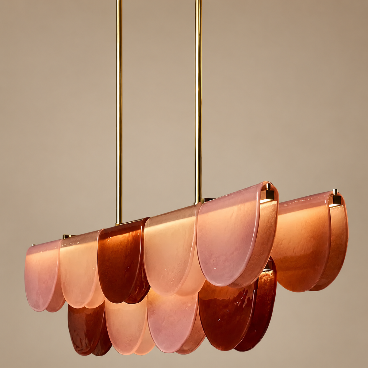 Petalo Linear | Burgundy Glass & Brass | CL89AGPET