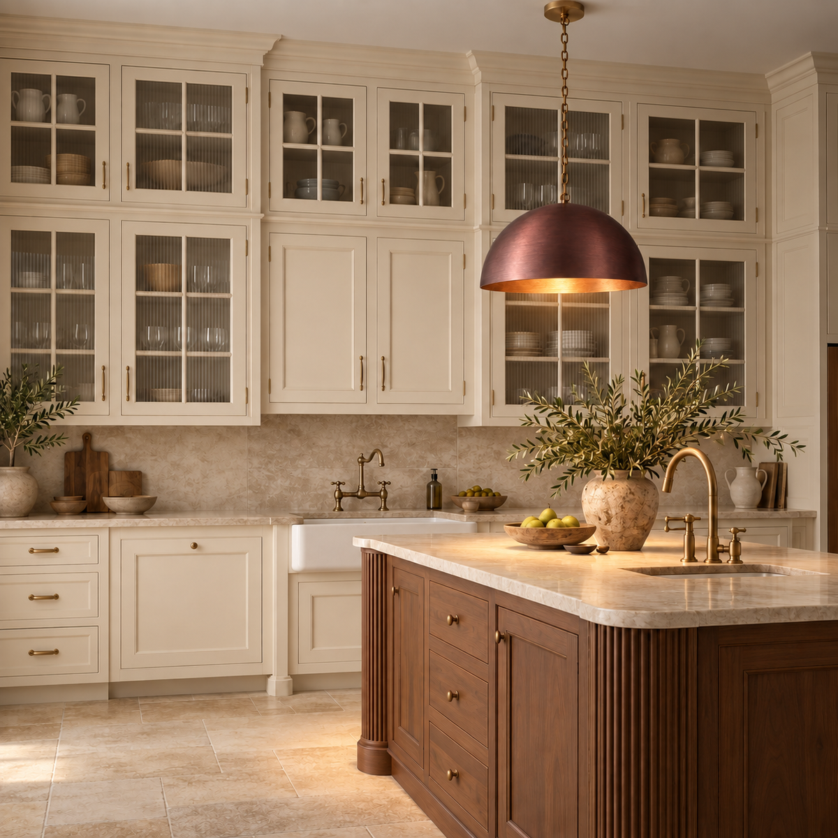 Aurelia Dome Pendant | Red Stainless Steel | CLSS8501R