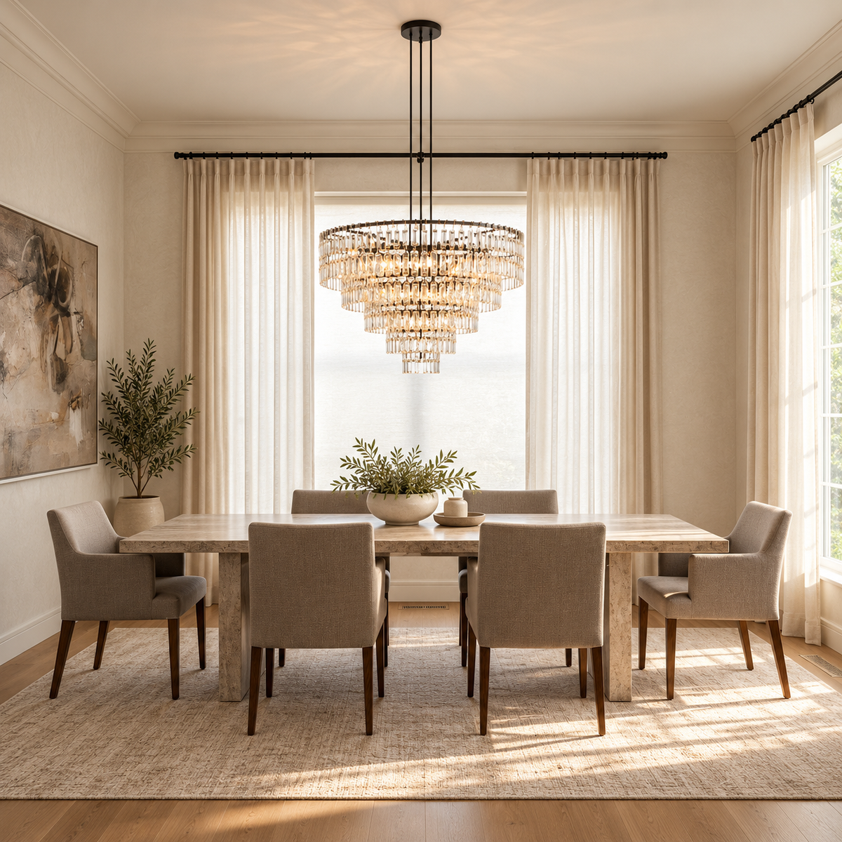 Hand-Cut Crystal Black Tiered Chandelier | CLHUYL0250BL
