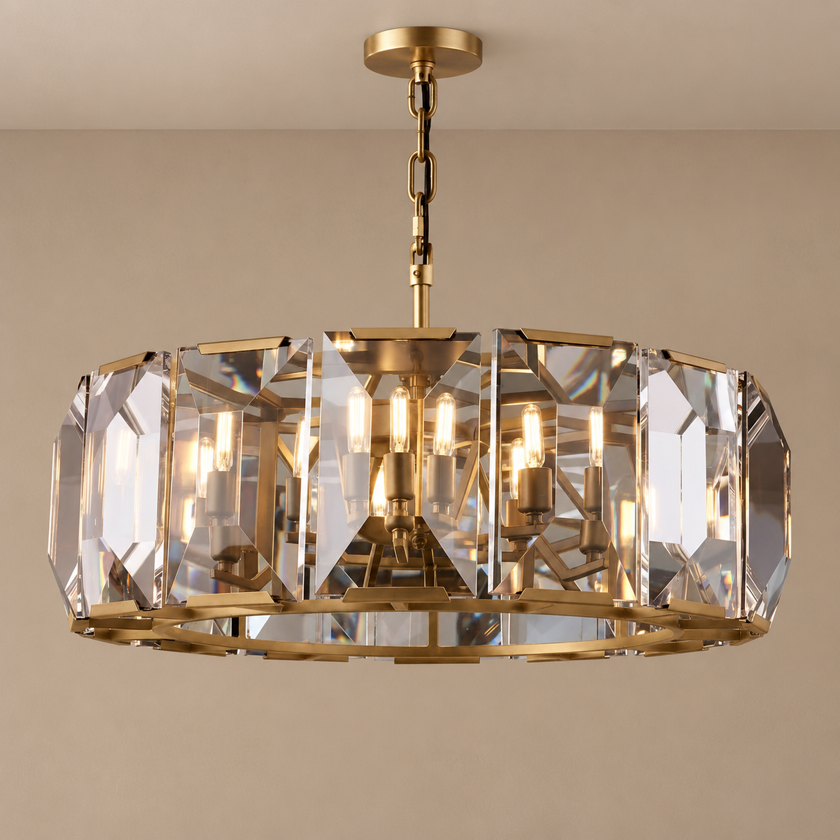Round Crystal Halo Chandelier | CLPOH009K