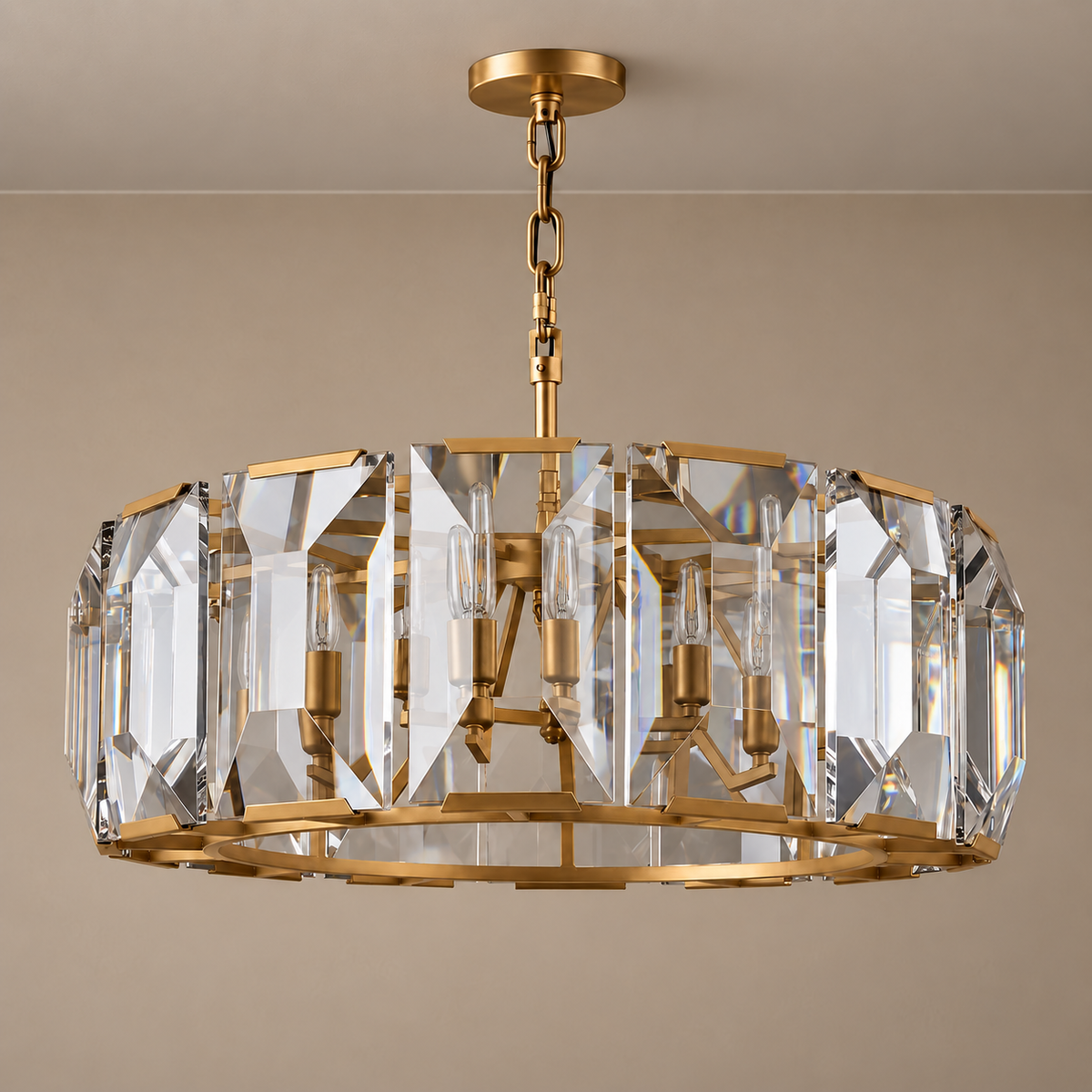 Round Crystal Halo Chandelier | CLPOH009K