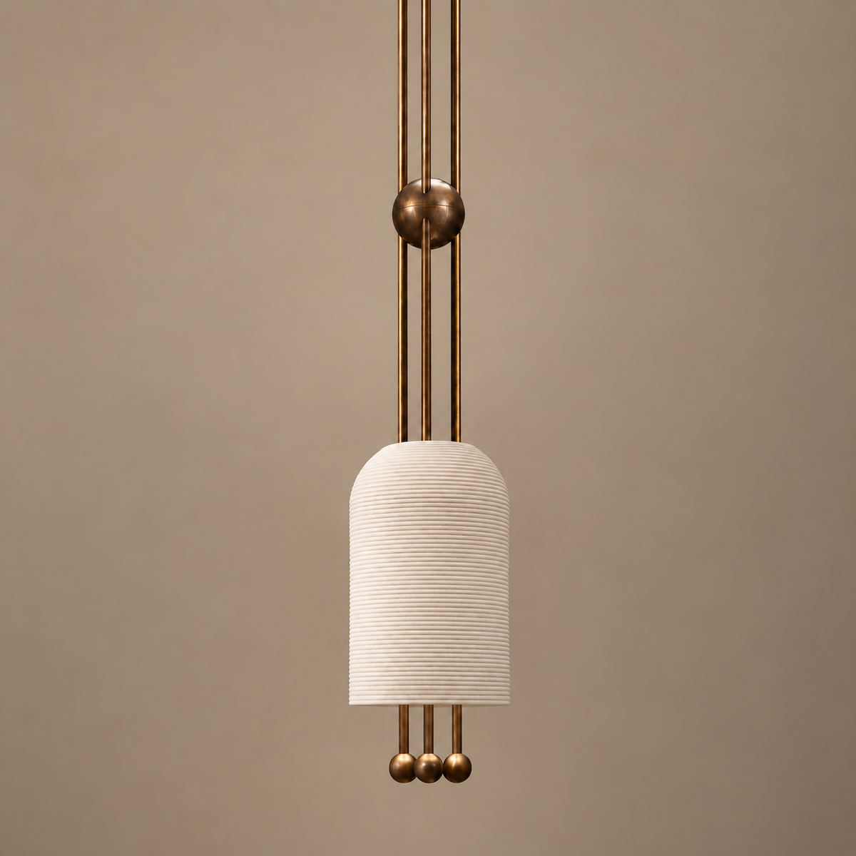 The Verona Solo | Solid Copper & Fluted Biscuit Ceramic | CLVRS