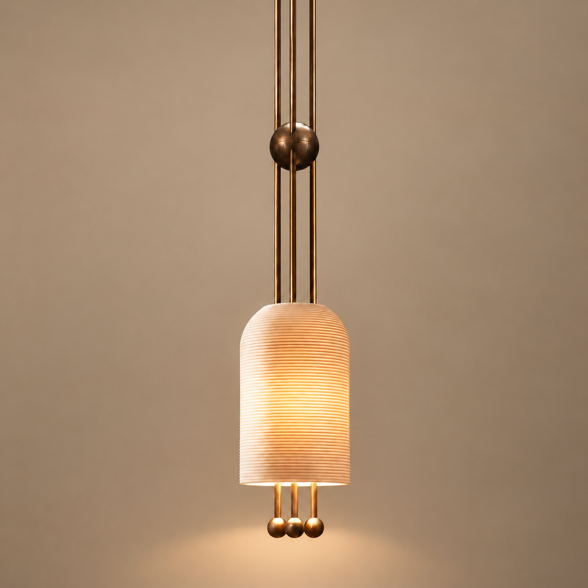 The Verona Solo | Solid Copper & Fluted Biscuit Ceramic | CLVRS