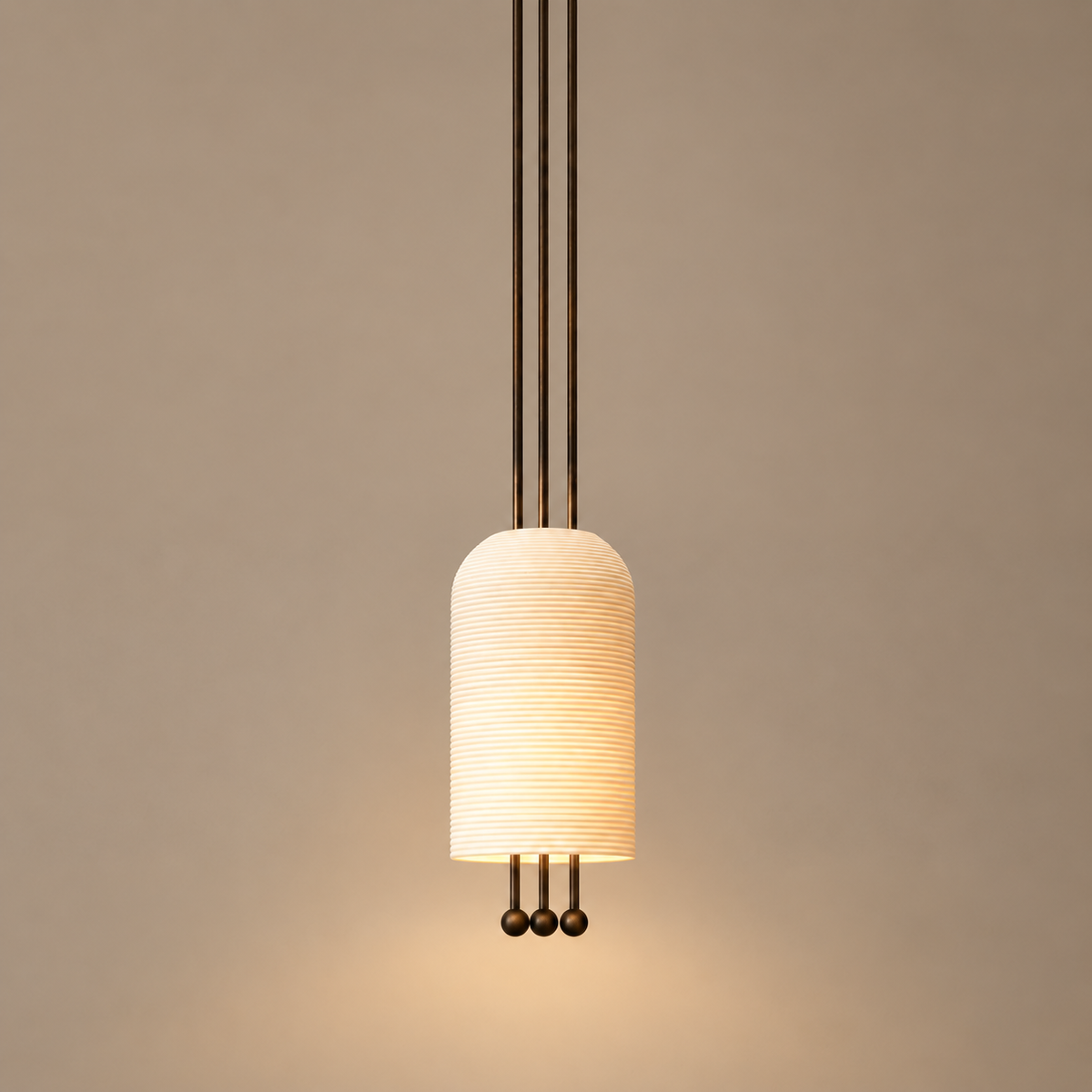The Verona Solo | Solid Copper & Fluted Biscuit Ceramic | CLVRS