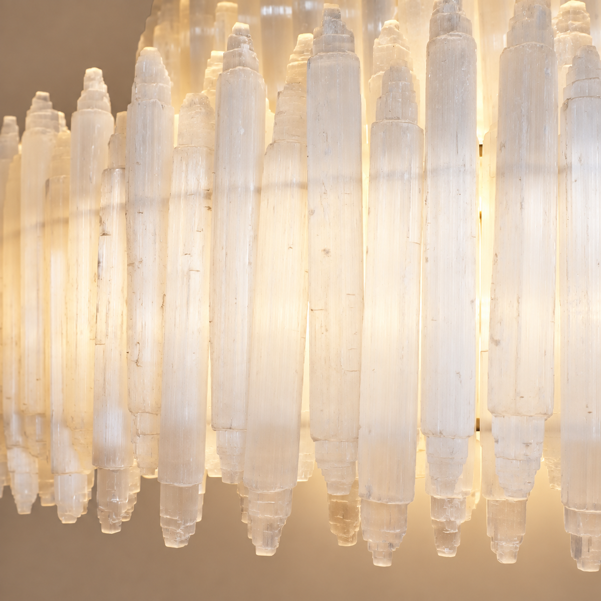 The Cortina Tiered Chandelier | Selenite & Brass | CLCRT