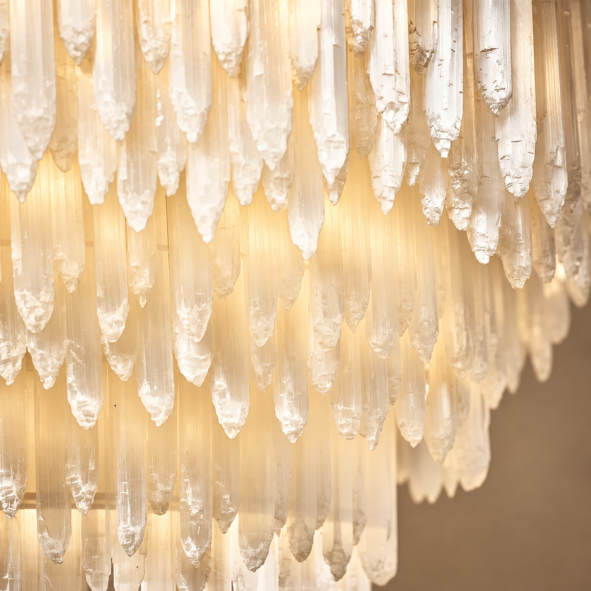 The Cortina Tiered Chandelier | Selenite & Brass | CLCRT