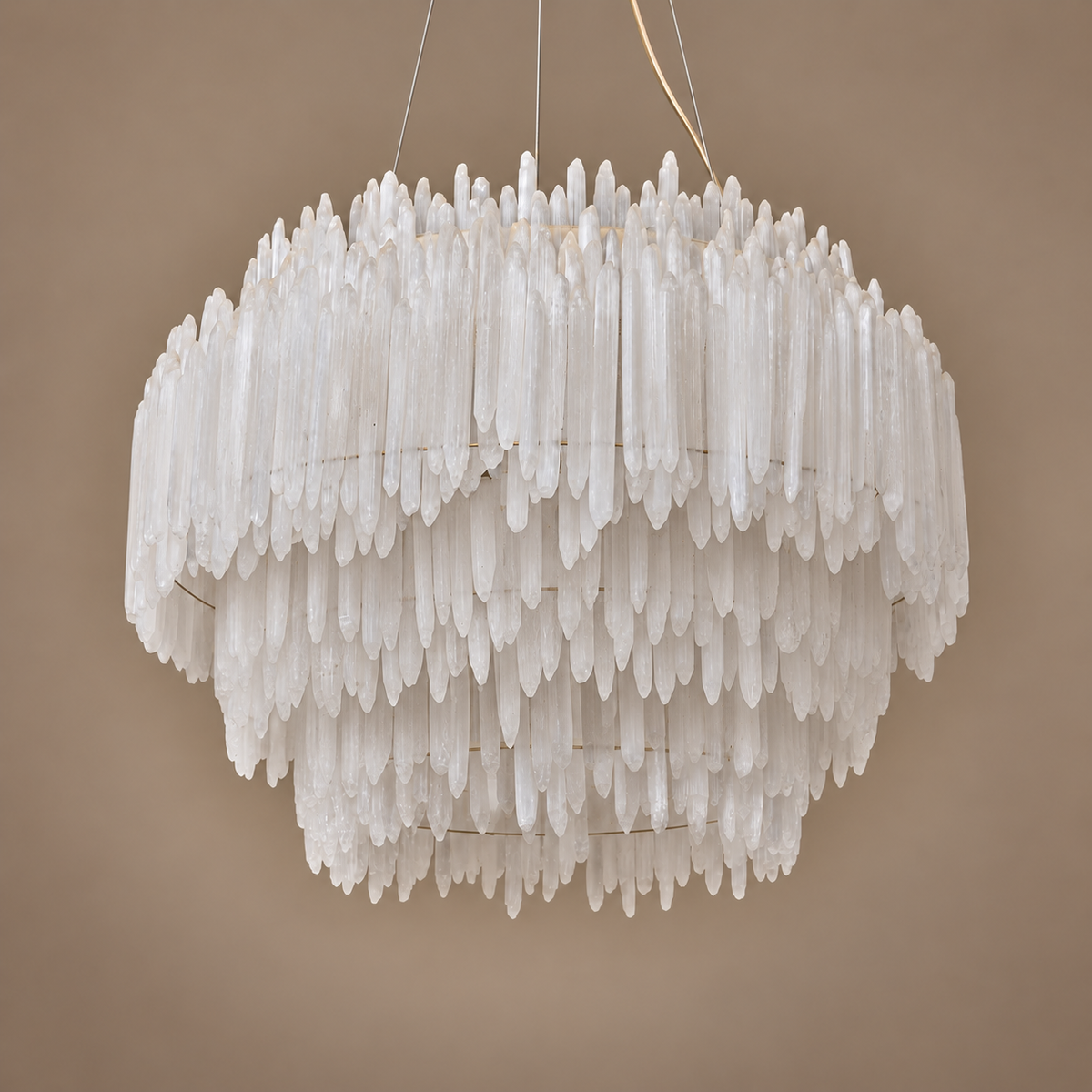 The Cortina Tiered Chandelier | Selenite & Brass | CLCRT