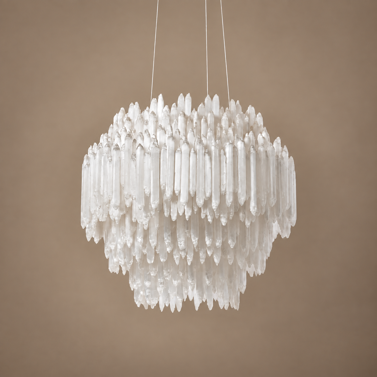 The Cortina Tiered Chandelier | Selenite & Brass | CLCRT