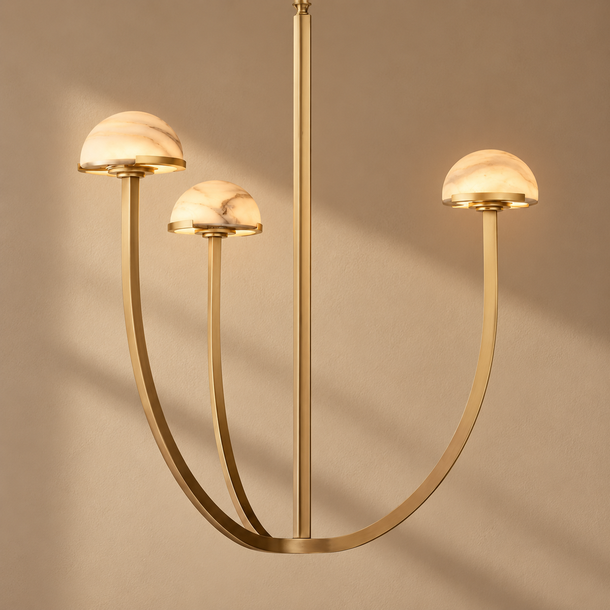 Tiered Brass & Alabaster Chandelier | 3 Arch | CL02453T