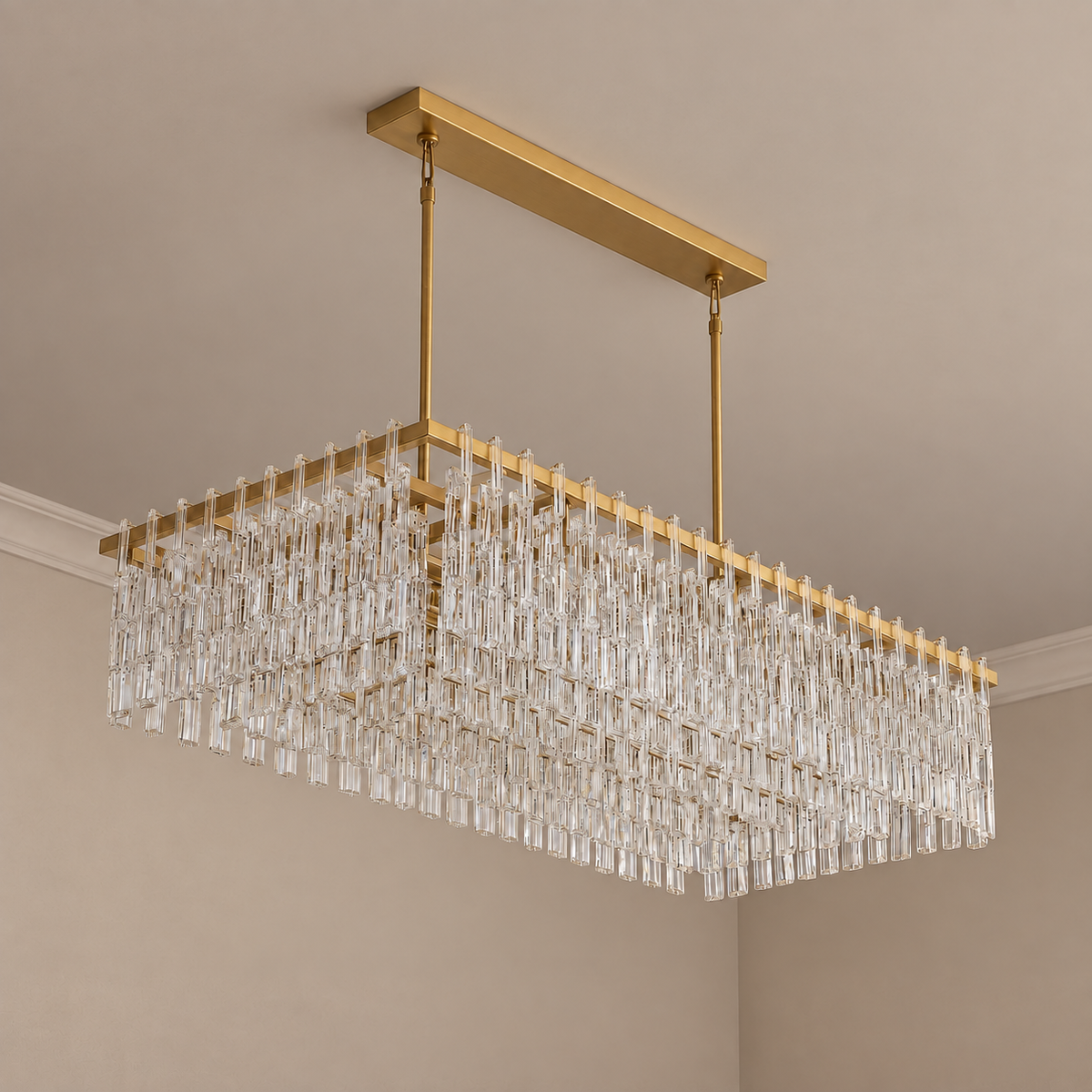 Hand-Cut Crystal Rectangular Chandelier | CLHUYL0250-R
