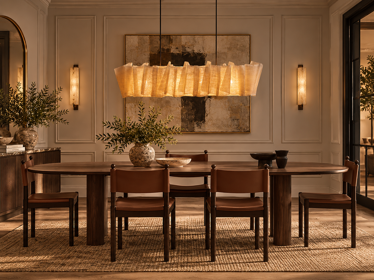 The Sora Linear Chandelier | Handwoven Abaca | CLND018