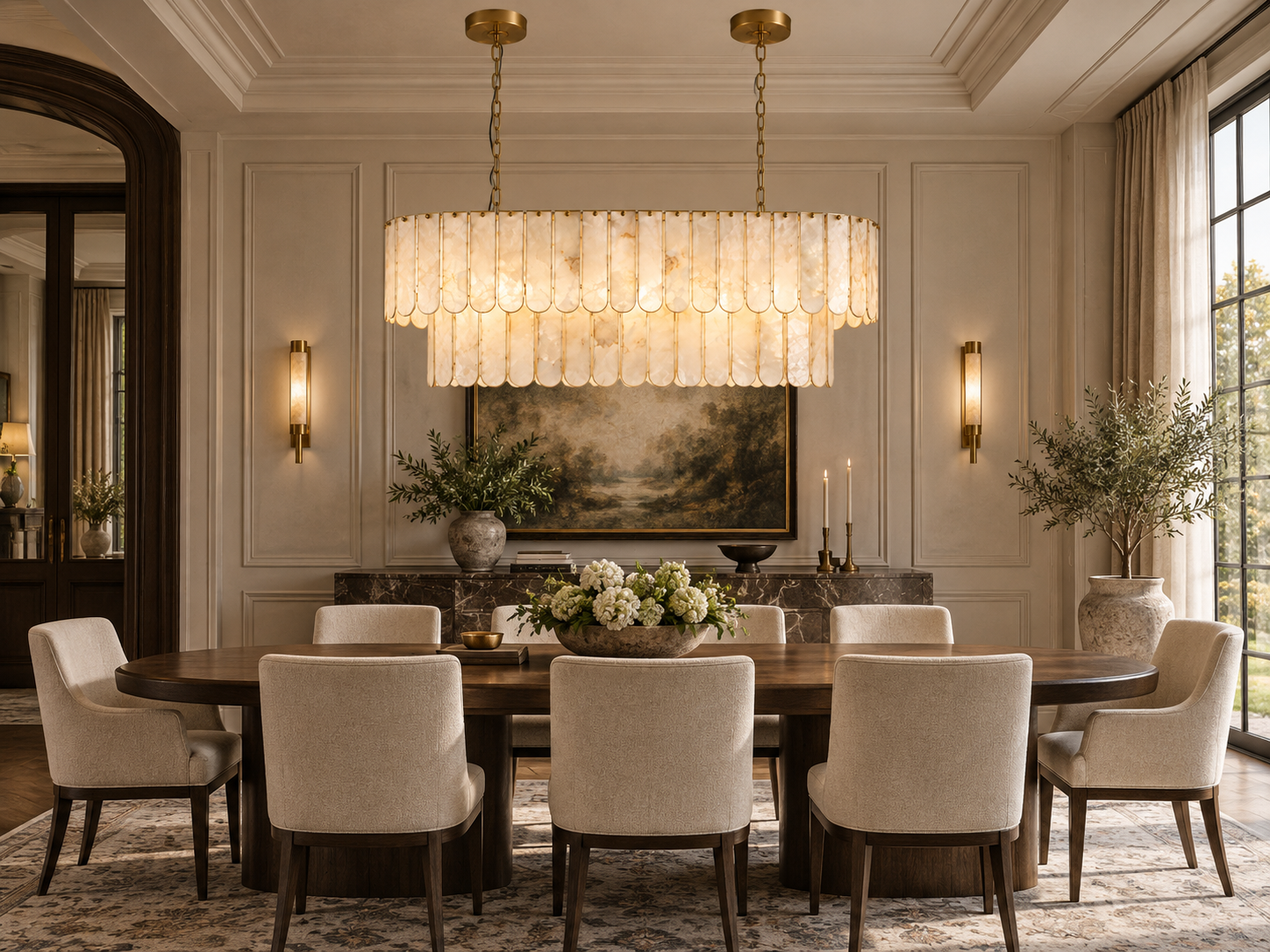 OVAL TIERED SHELL CHANDELIER | CLJUPOFS