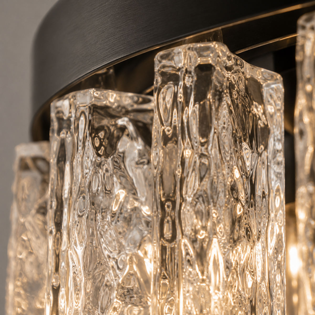 The Clair Flush Mount | Shallow Glass & Brass | CLND037