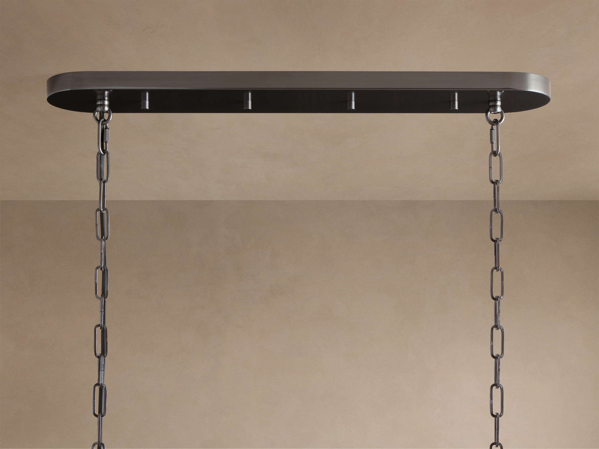 The Verdita Chandelier | Amber Curved Glass | CLND019
