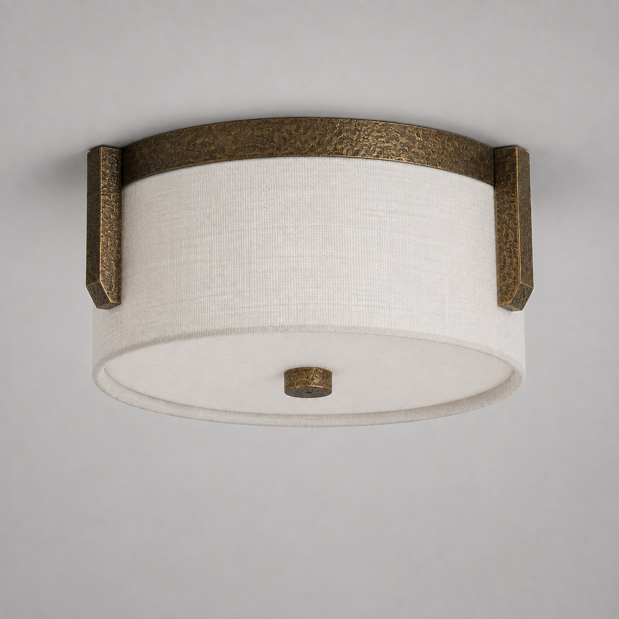 The Linnea Flush Mount | Linen & Brass | CLND036