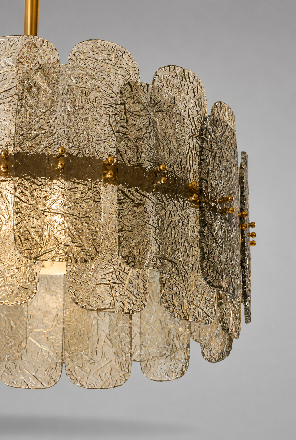 The Nocturne Chandelier | Smoky Art Glass & Brass | CLND007