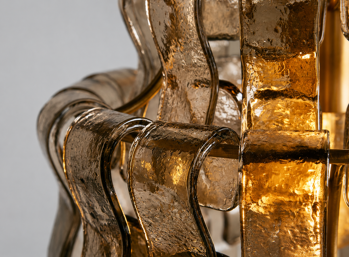 The Odette Pendant | Curved Art Glass & Brass | CLND023