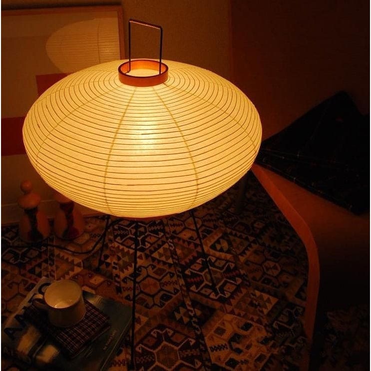 Noguchi Lamp | Akari Paper 10a | Tripod Floor for Japandi Minimalism Wabi-sabi Decor | Casalola - Lamps