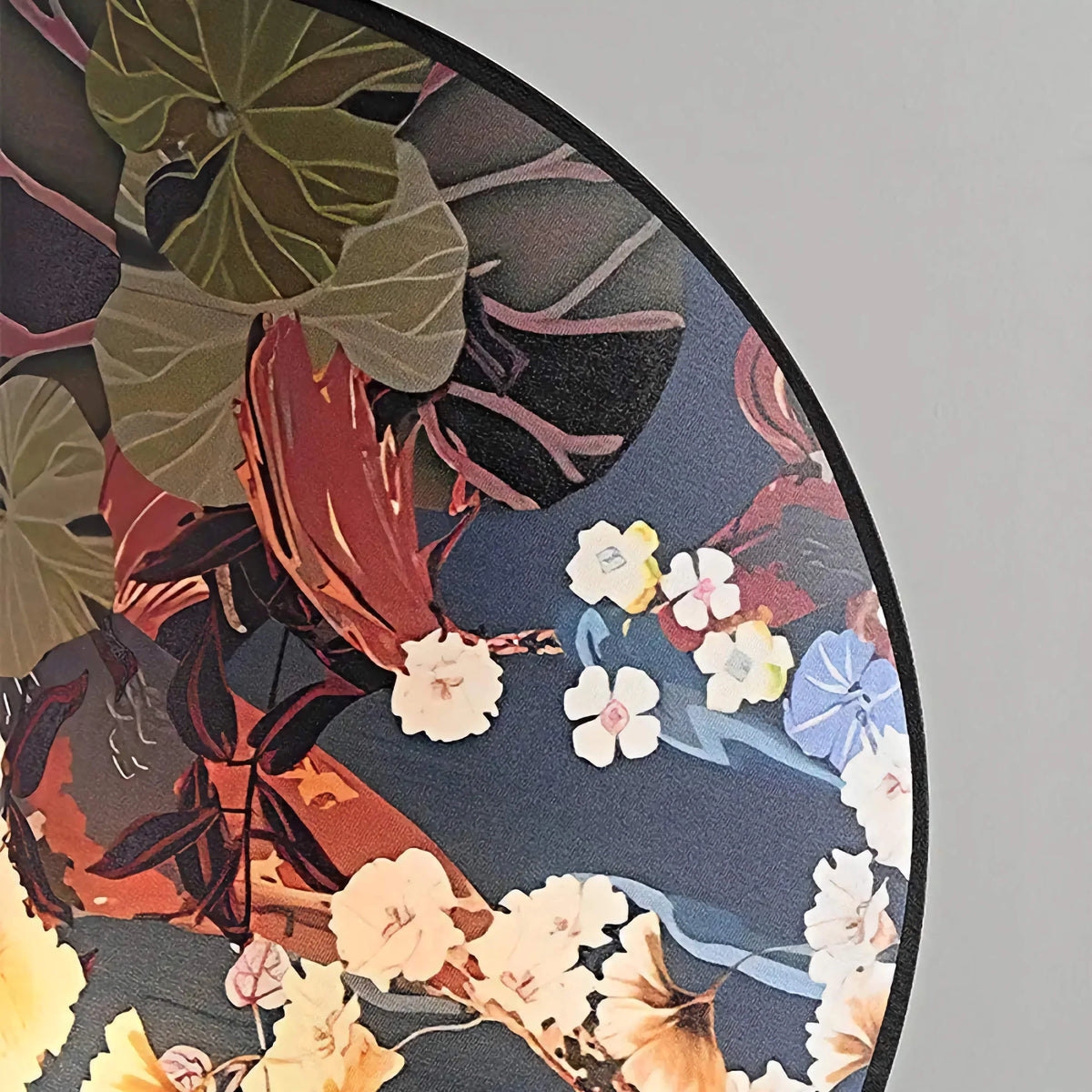 Blue Table Lamp for Living Room and Bedroom | Botanical Fabric Shade Sculptural Steel Base Console Casalola Lights