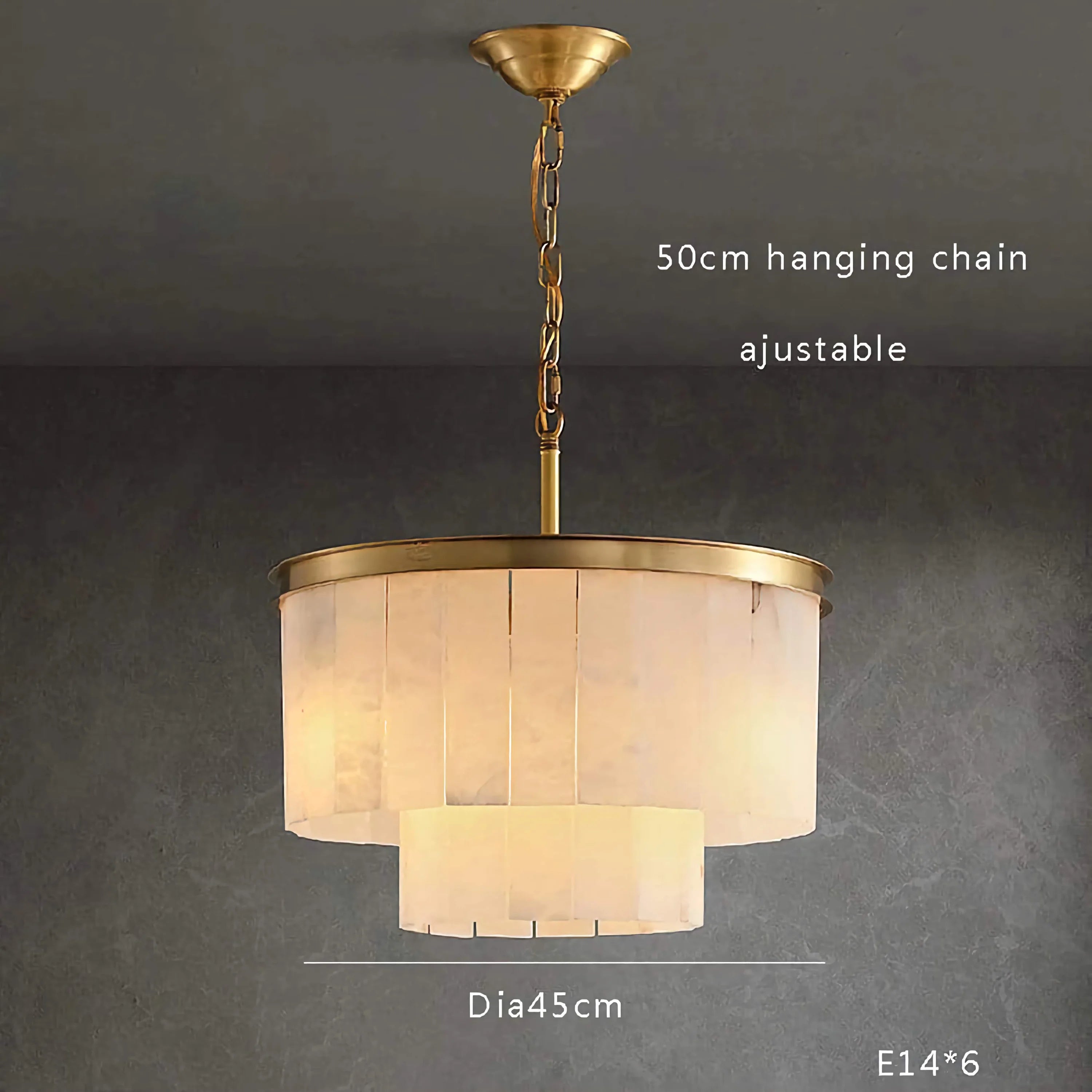Alabaster Chandelier for Dining Room | Gold Finish | Casalola Lights