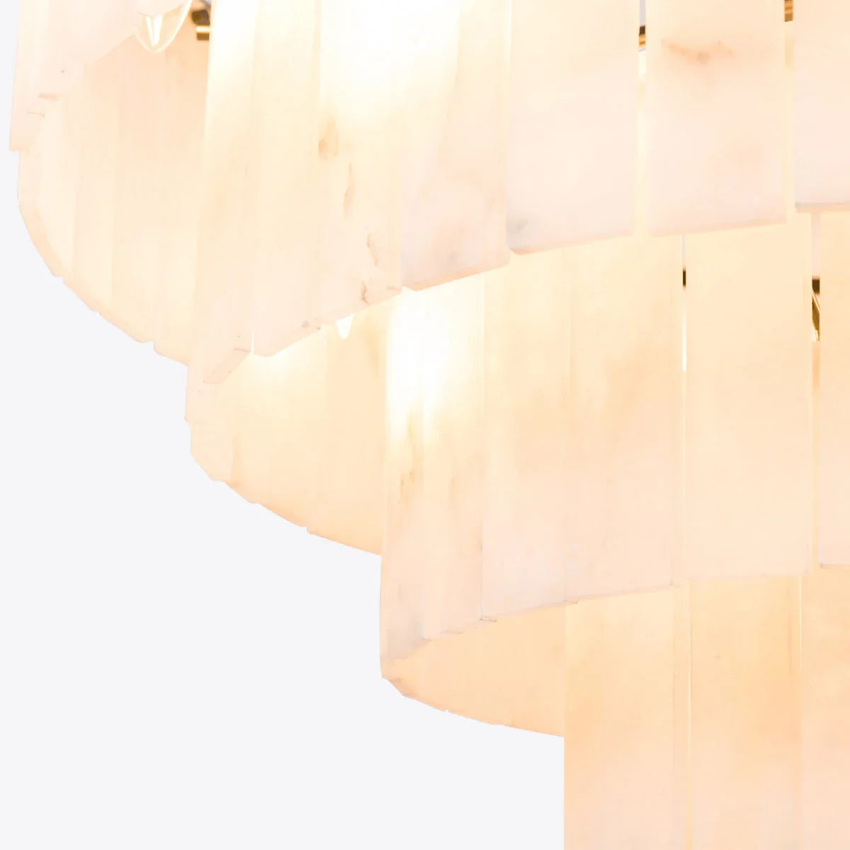 Solid Alabaster Tiered Chandelier | Art Deco Architectural Pendant | Custom Multi-tier Lighting | Casalola Lights