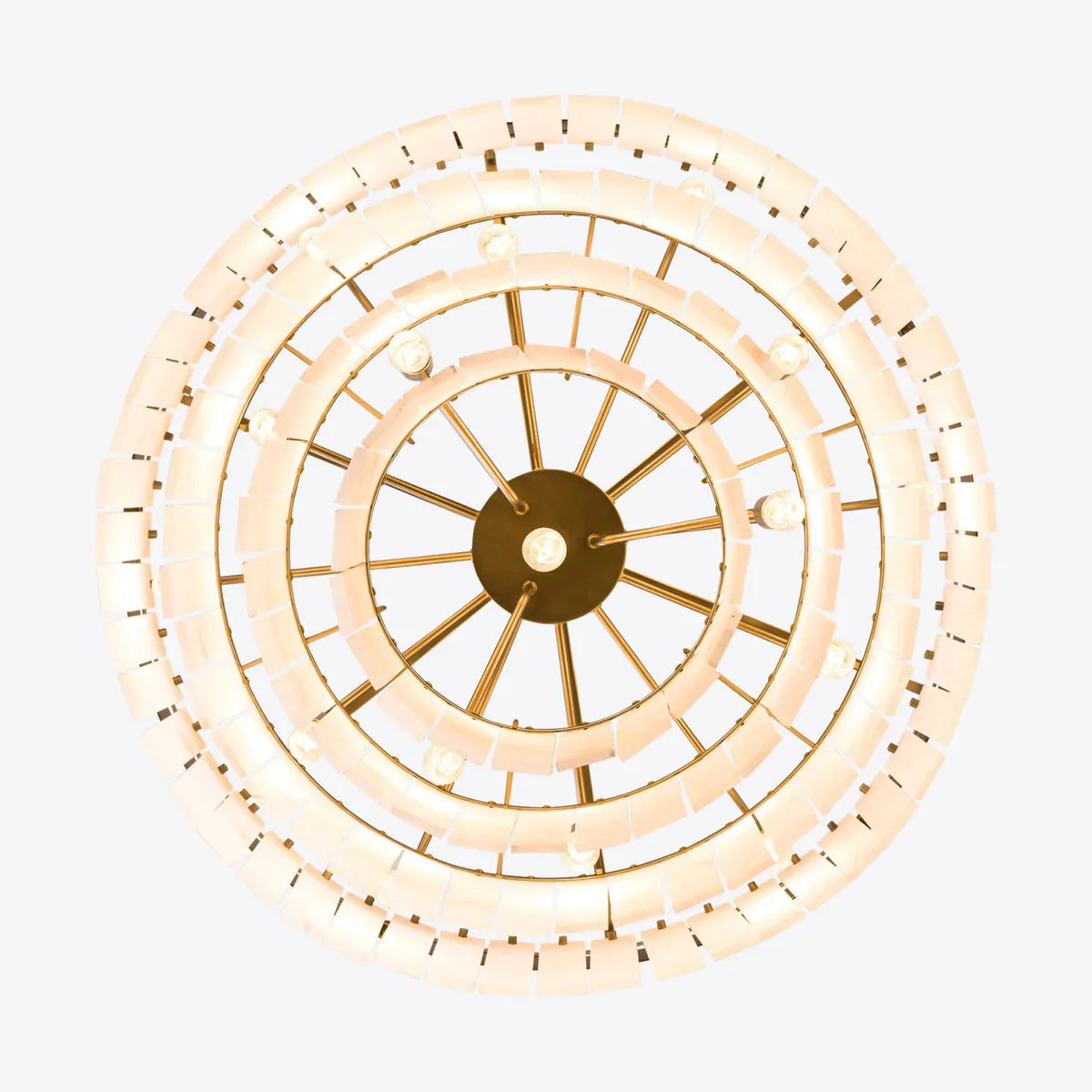 Solid Alabaster Tiered Chandelier | Art Deco Architectural Pendant | Custom Multi-tier Lighting | Casalola Lights