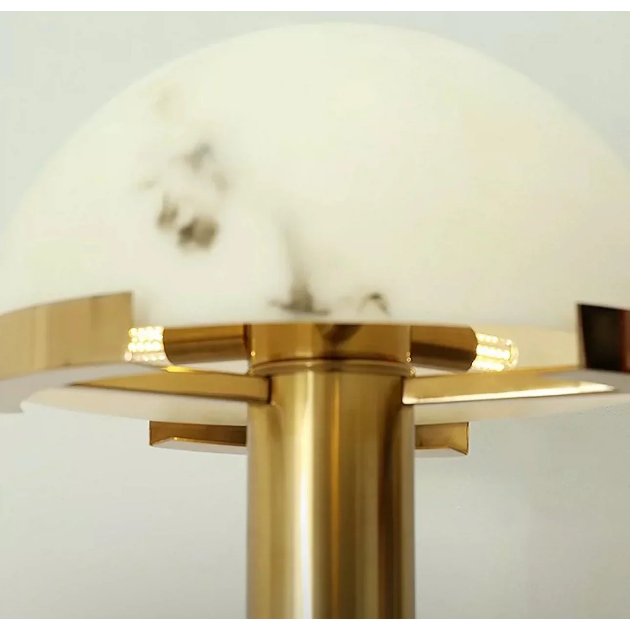 Brass & Marble Dome Table Lamp 50cm | Modern Sculptural Lighting for Bedroom Living Room Casalolalights Luxury Lamps