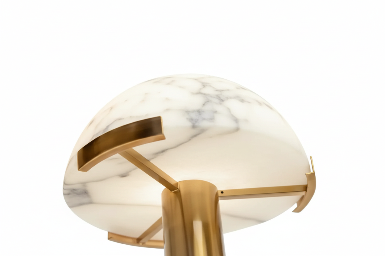 STOLNA SVJETILJKA OD BAKRA I ALABASTERA | ZLATO CL025MBZ