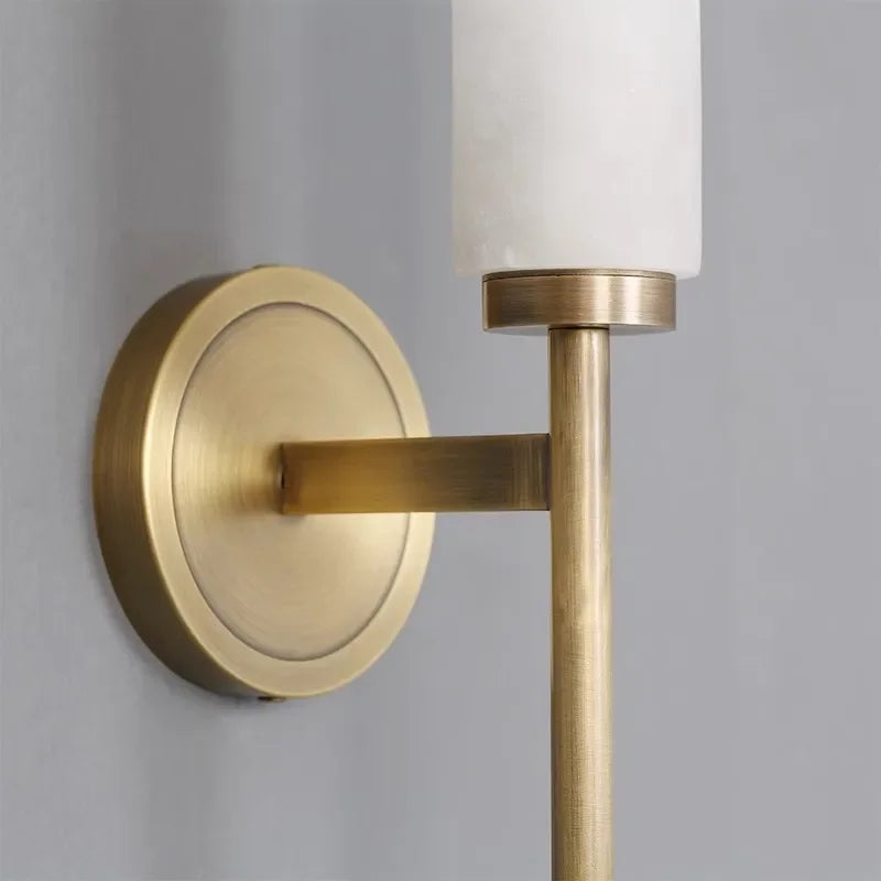 Genuine Alabaster Up & Down Wall Sconce Brass | 1 or 2 Heads E12/e14 Bedside Foyer Light Casalola Lights Luxury Lamps