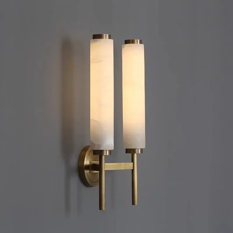 Genuine Alabaster Up & Down Wall Sconce Brass | 1 or 2 Heads E12/e14 Bedside Foyer Light Casalola Lights Luxury Lamps