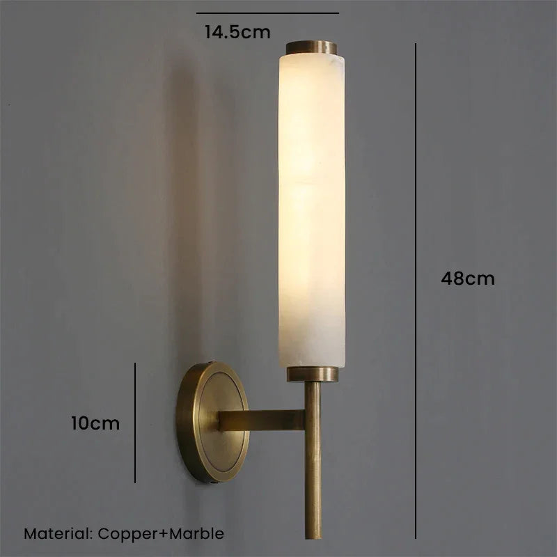 Genuine Alabaster Up & Down Wall Sconce Brass | 1 or 2 Heads E12/e14 Bedside Foyer Light Casalola Lights Luxury Lamps