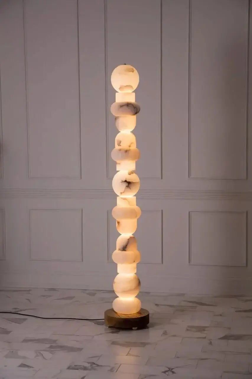 Totem Alabaster Floor Lamp | Real Luxury Marble for High-end Interiors - Lamps