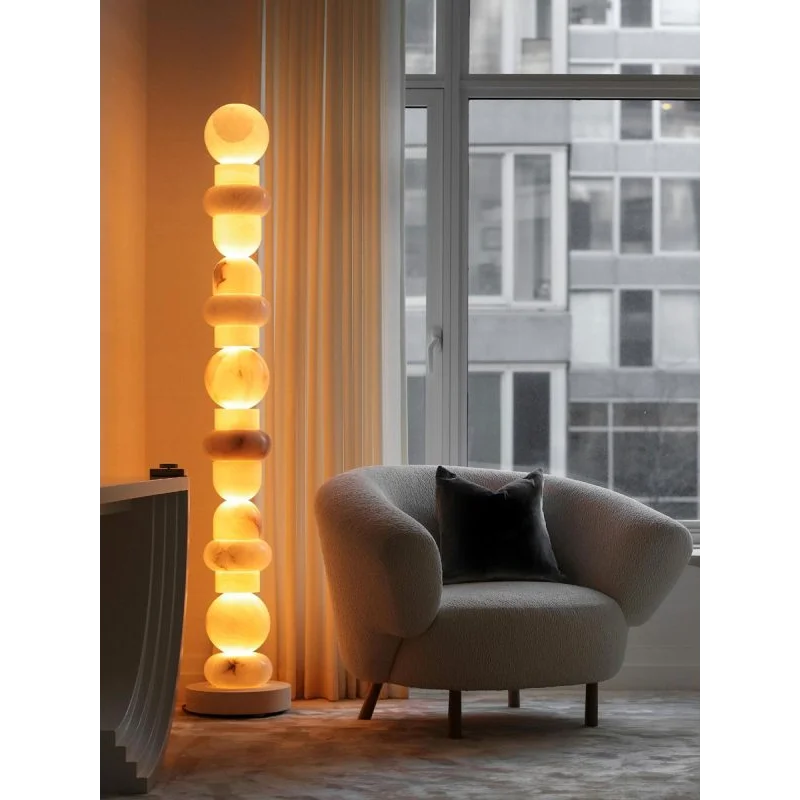 Totem Alabaster Floor Lamp | Real Luxury Marble for High End Interiors
