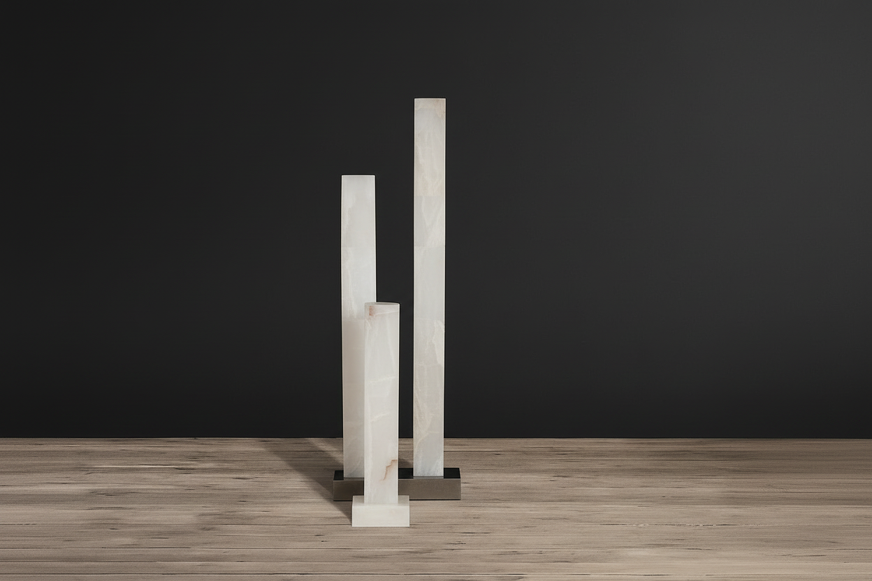 Alabaster Floor Lamp – Column Sculptural Stone for Living Room Modern Designer Casalolalights Luxury Lamps Interior