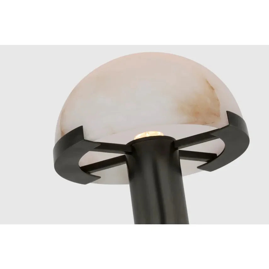 Alabaster and Black Table Lamp for Bedroom Living Room | Carved Dome Modern Minimalist Bedside Casalola Lights Luxury