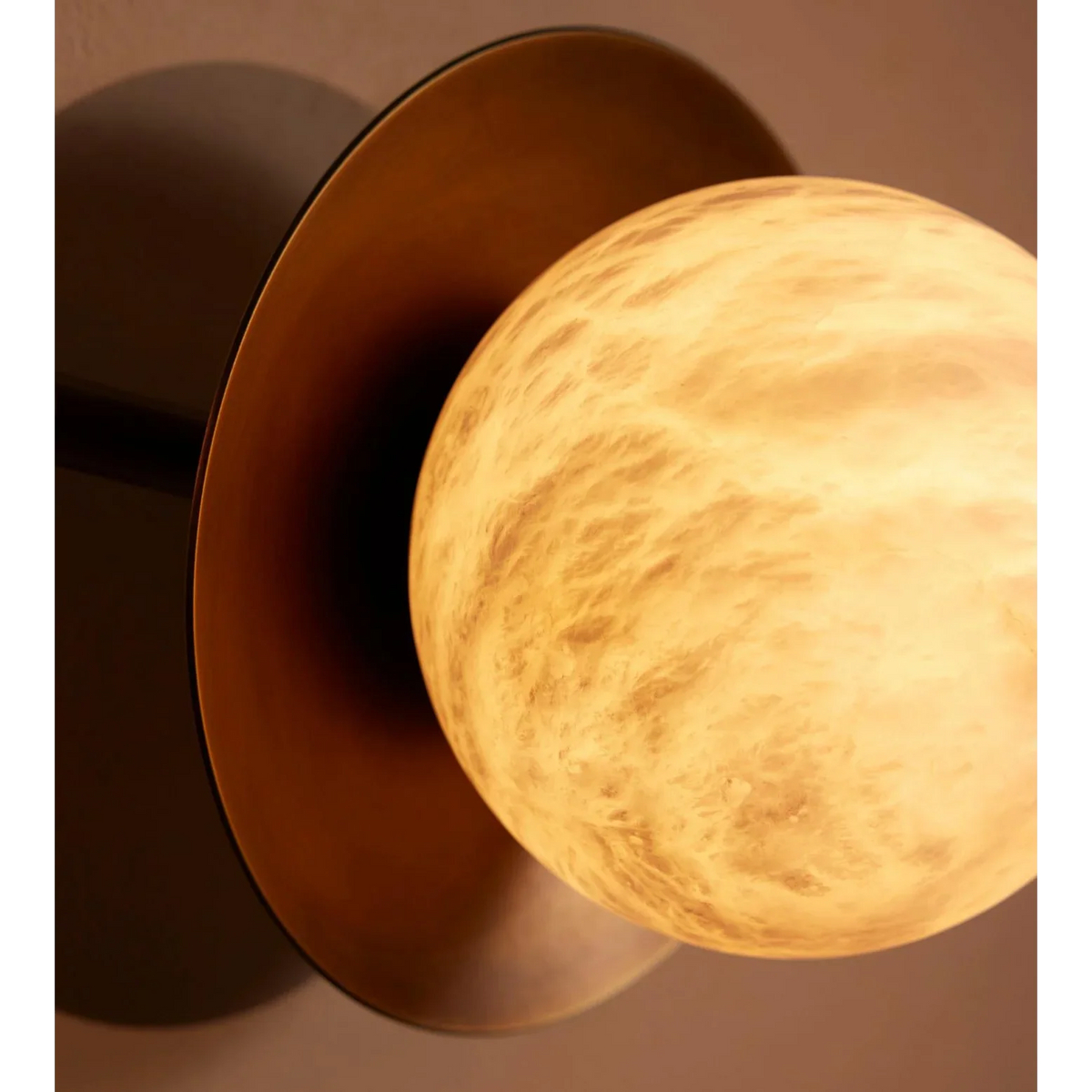 Double Alabaster Globe & Copper Wall Sconce | Twin Stone-globe Modern Minimalist Bath Bedroom Casalolalights Luxury