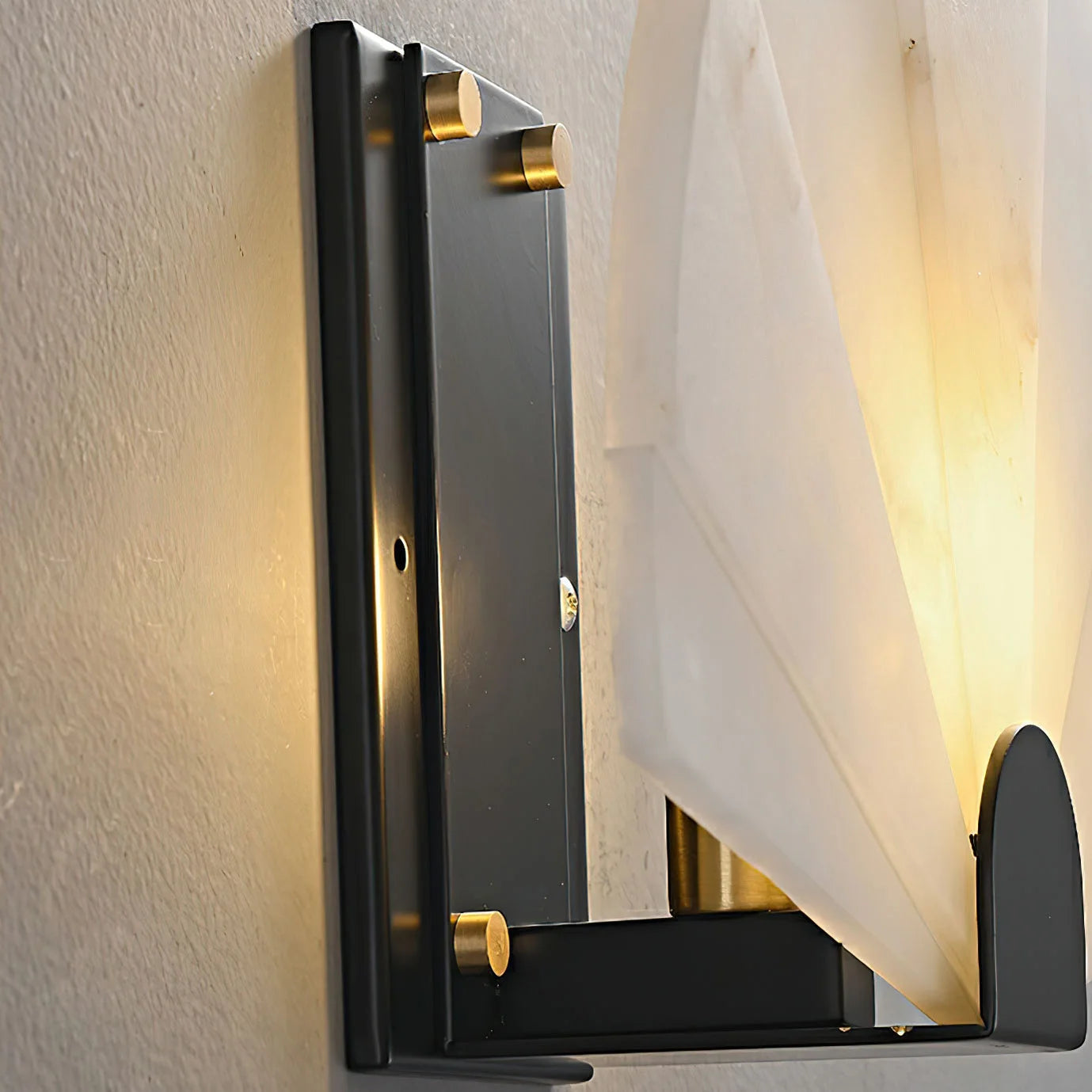 Alabaster Wall Sconce | Fan Textured Marble Lamps for Hallway Living Room Bedroom | High-end Interiors Lighting