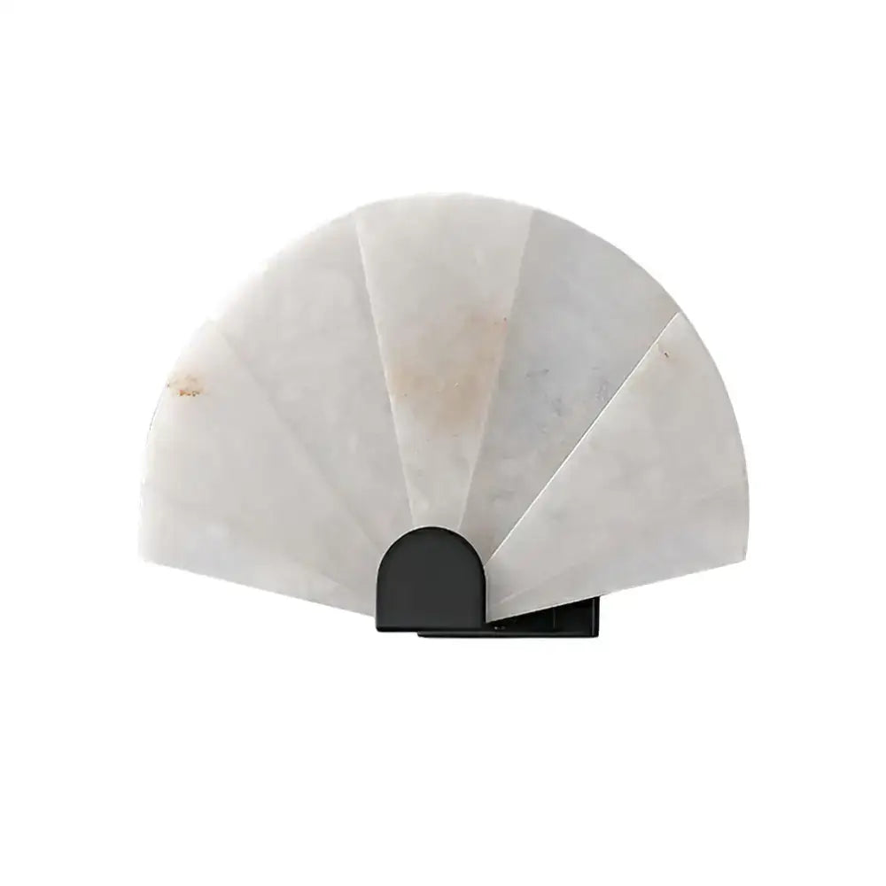 Fan-shaped Alabaster Wall Sconce – Sculptural Modern Accent - Sconces
