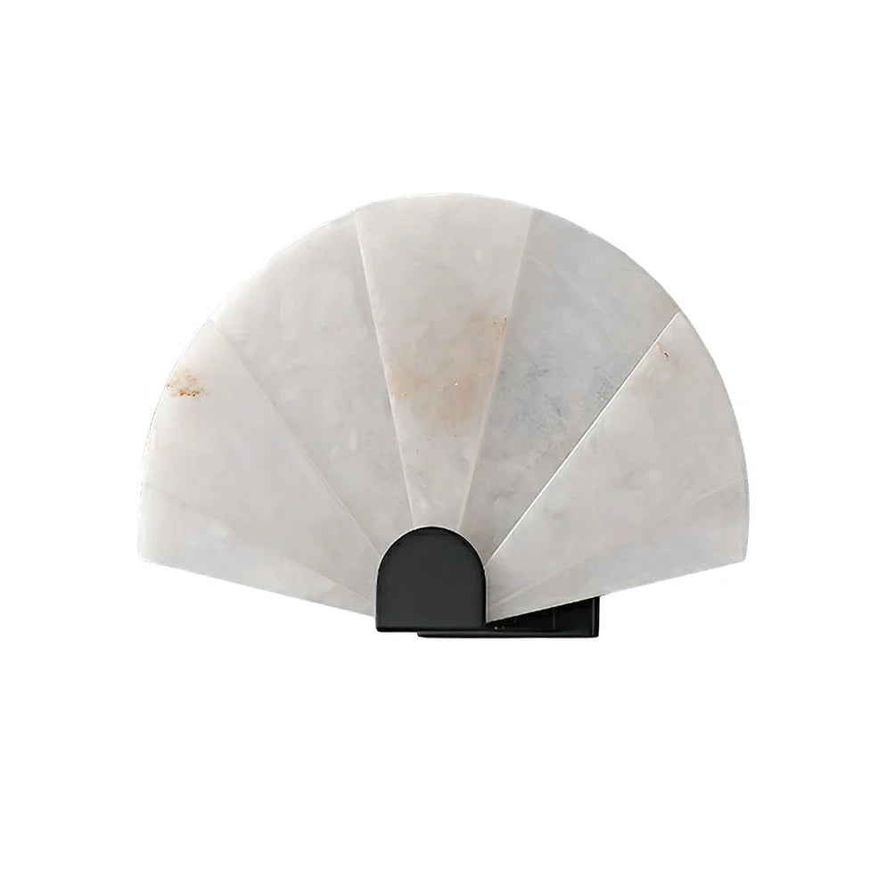 Alabaster Wall Sconce | Fan Textured Marble Lamps for Hallway Living Room Bedroom | High-end Interiors Lighting