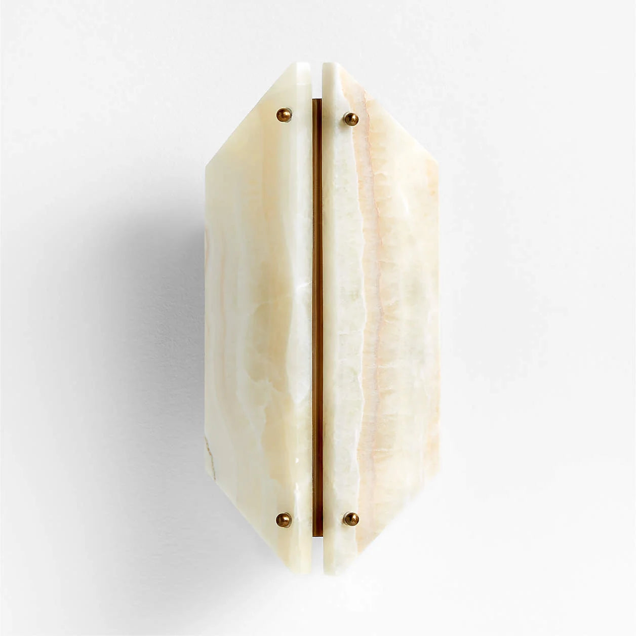Geometric stone sconce in a living room