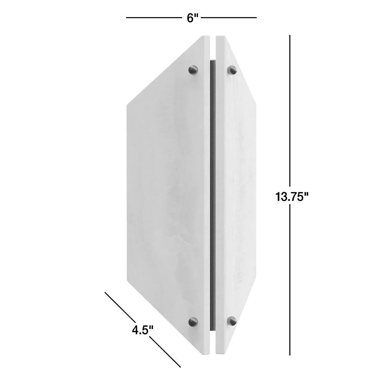 Geometric marble sconce in a bedroom