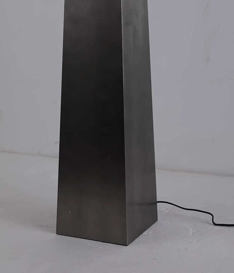 Luxury Floor Lamp for Living Room - Marble Lampshade & Black Iron Base - Lamps