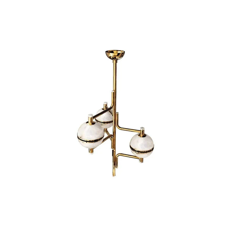 Modern Brass and Alabaster Chandelier for Dining Room Living | Casalola Lights