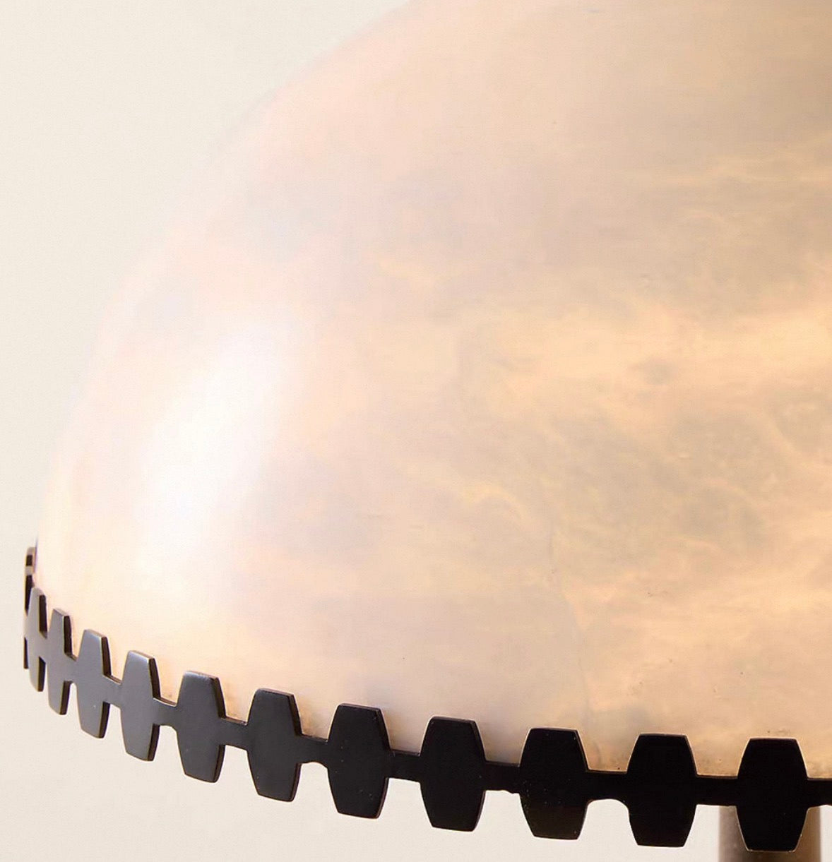 Alabaster Table Lamp for Bedside and Console | Blackened Steel Trim Japandi 43 Cm Casalola Lights Luxury Lamps Interior