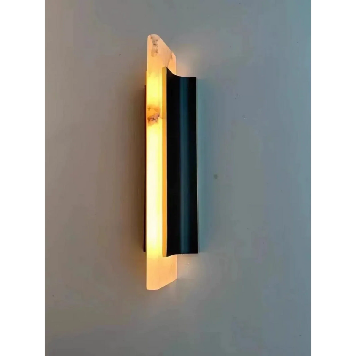 Genuine Alabaster Tube Wall Sconce Brass | 50 or 75cm Bedside Pair Tall Hallway Light 2700k Built in Casalola Lights