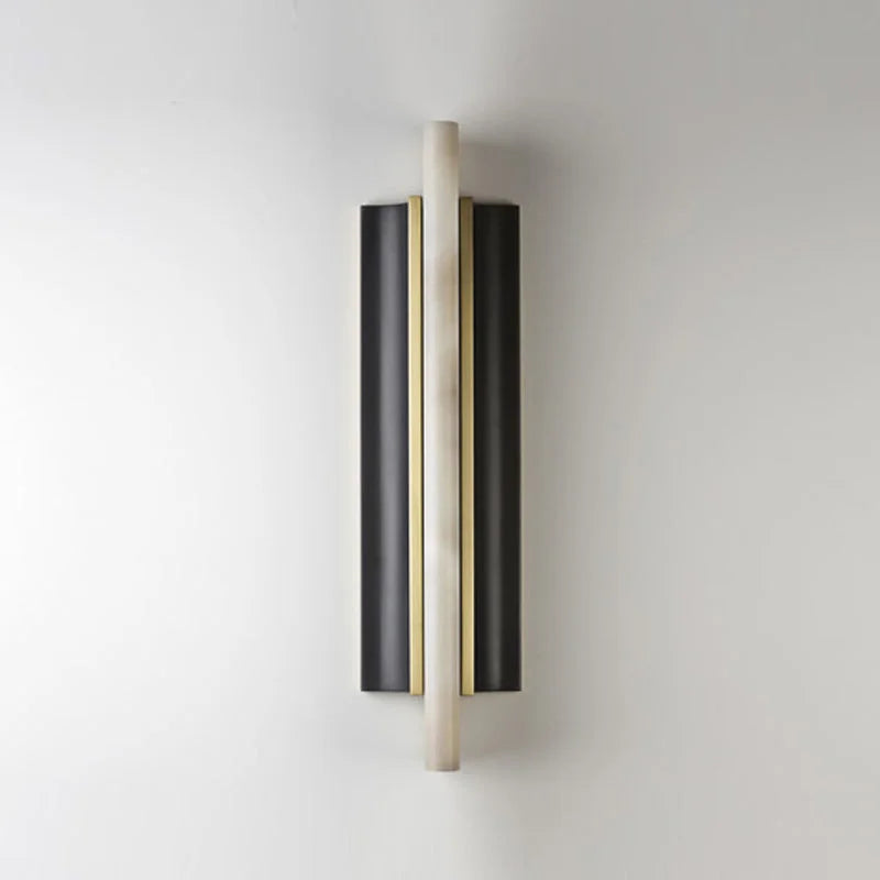 Genuine Alabaster Tube Wall Sconce Brass | 50 or 75cm Bedside Pair Tall Hallway Light 2700k Built in Casalola Lights