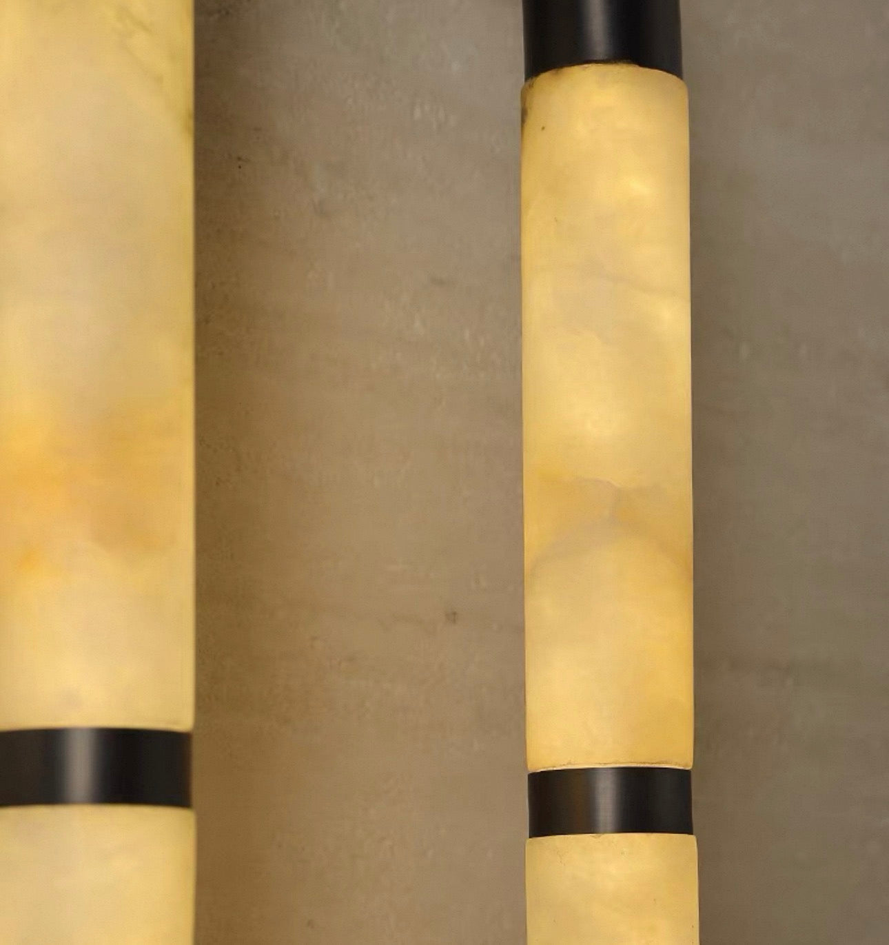 Alabaster Tube Wall Light with Black Steel – 54 Cm Modern Sconce Casalolalights Luxury Lamps for Interior Designers